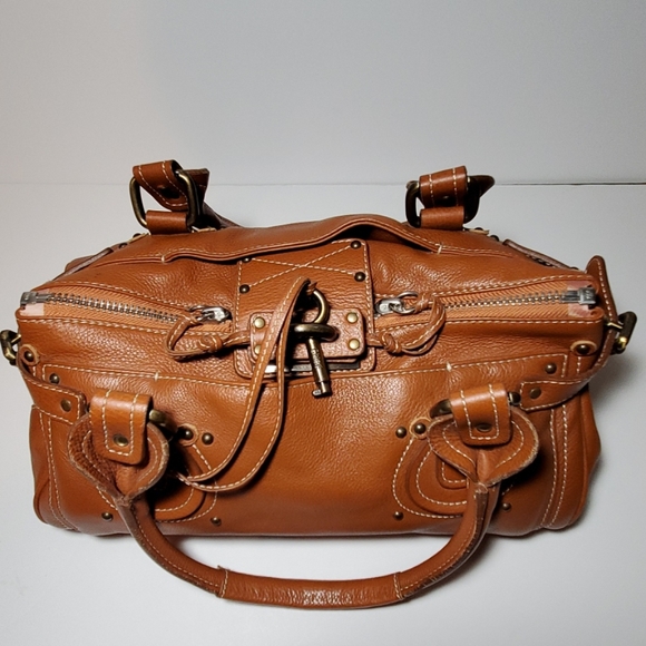 CHLOE Brown Leather Satchel Bag - Picture 2 of 8